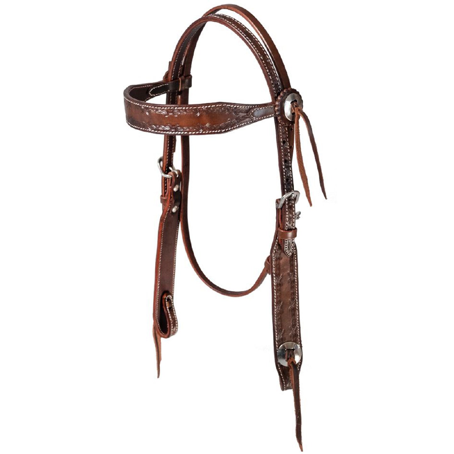 Pool's square headstall with barbwire tooling PL00310