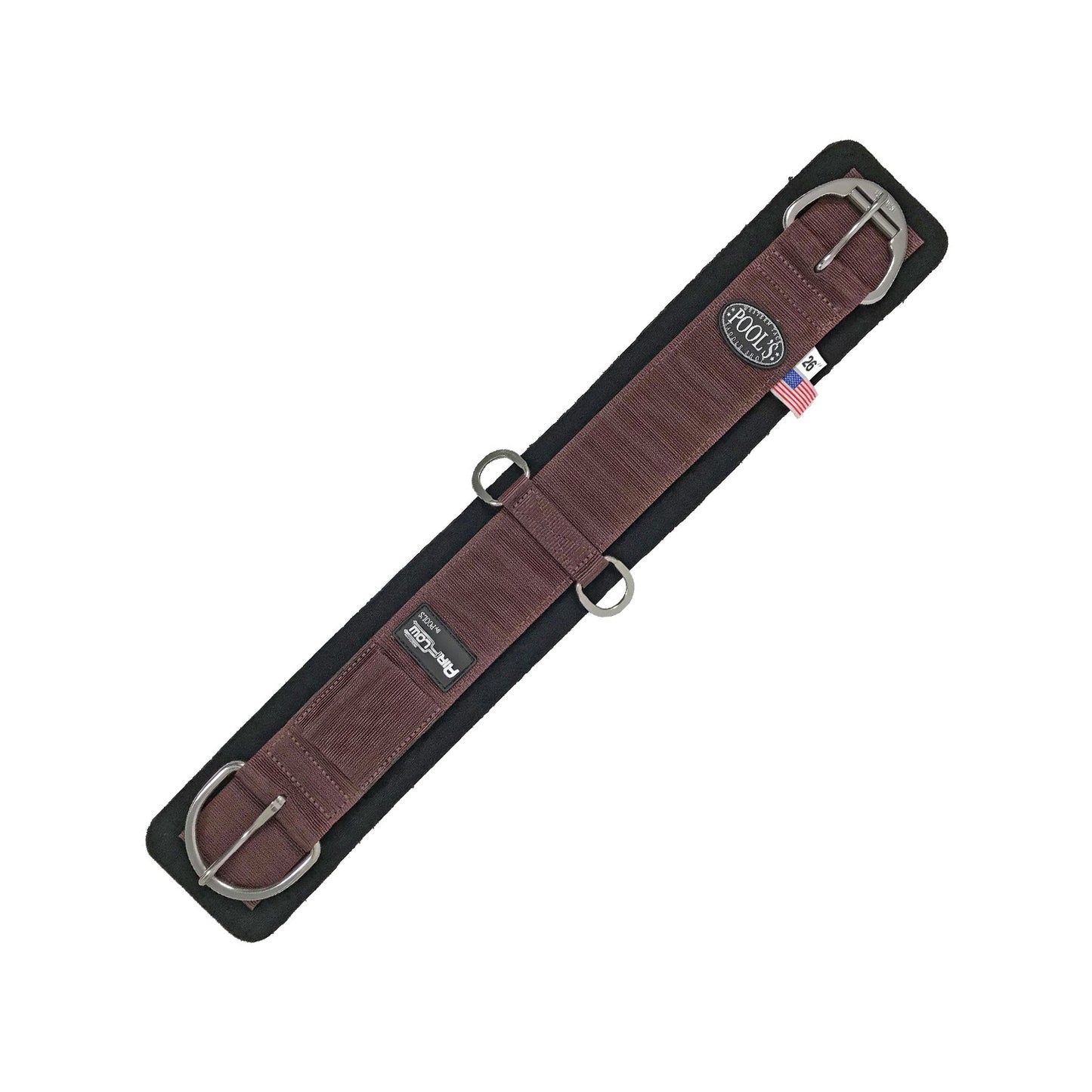 Pool's airflow western girth hook and loop closure