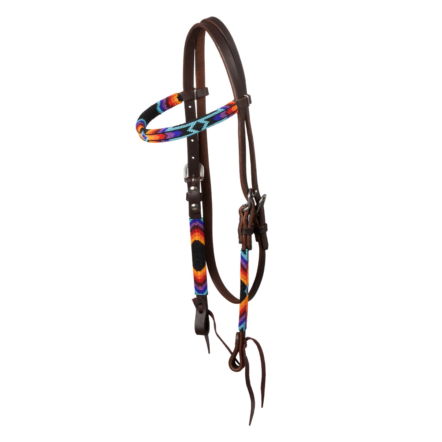 Pool's serape beaded oiled western bridle PLH01045