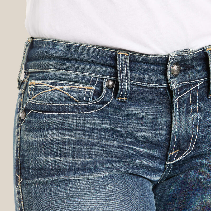 Ariat R E A L mid rise stretch whipstitch boot cut jeans