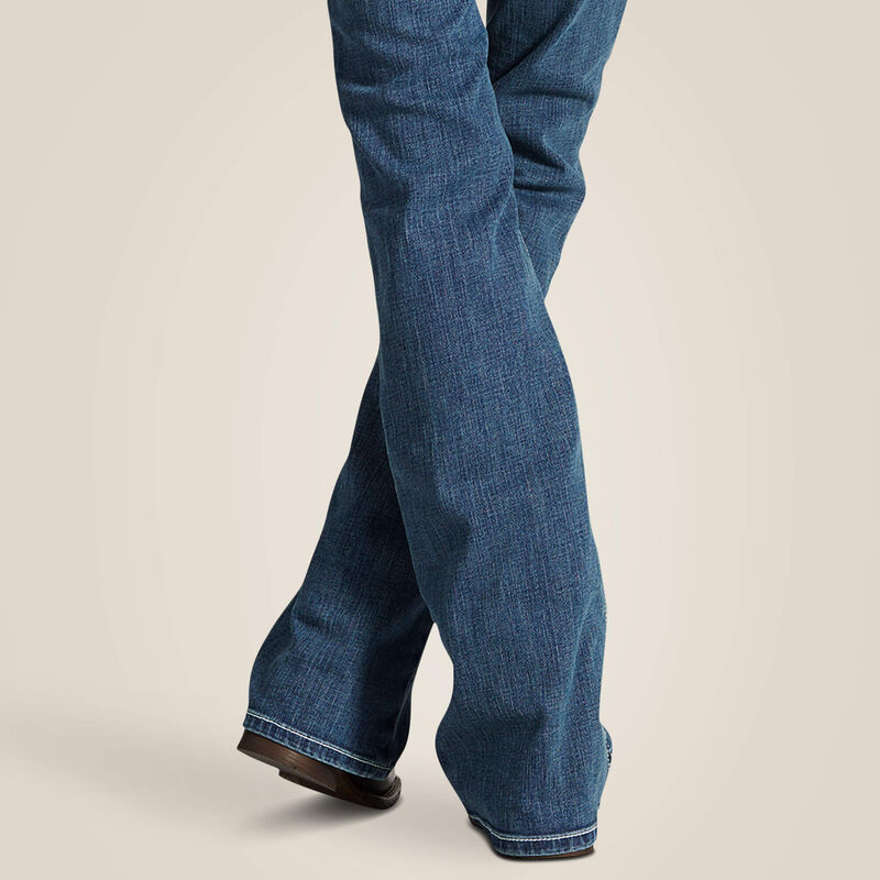Ariat R E A L mid rise stretch whipstitch boot cut jeans