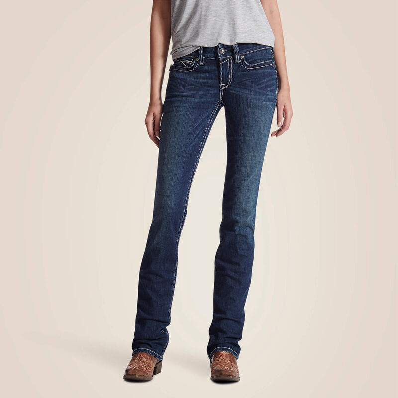 Ariat R E A L mid rise icon stackable straight leg jean