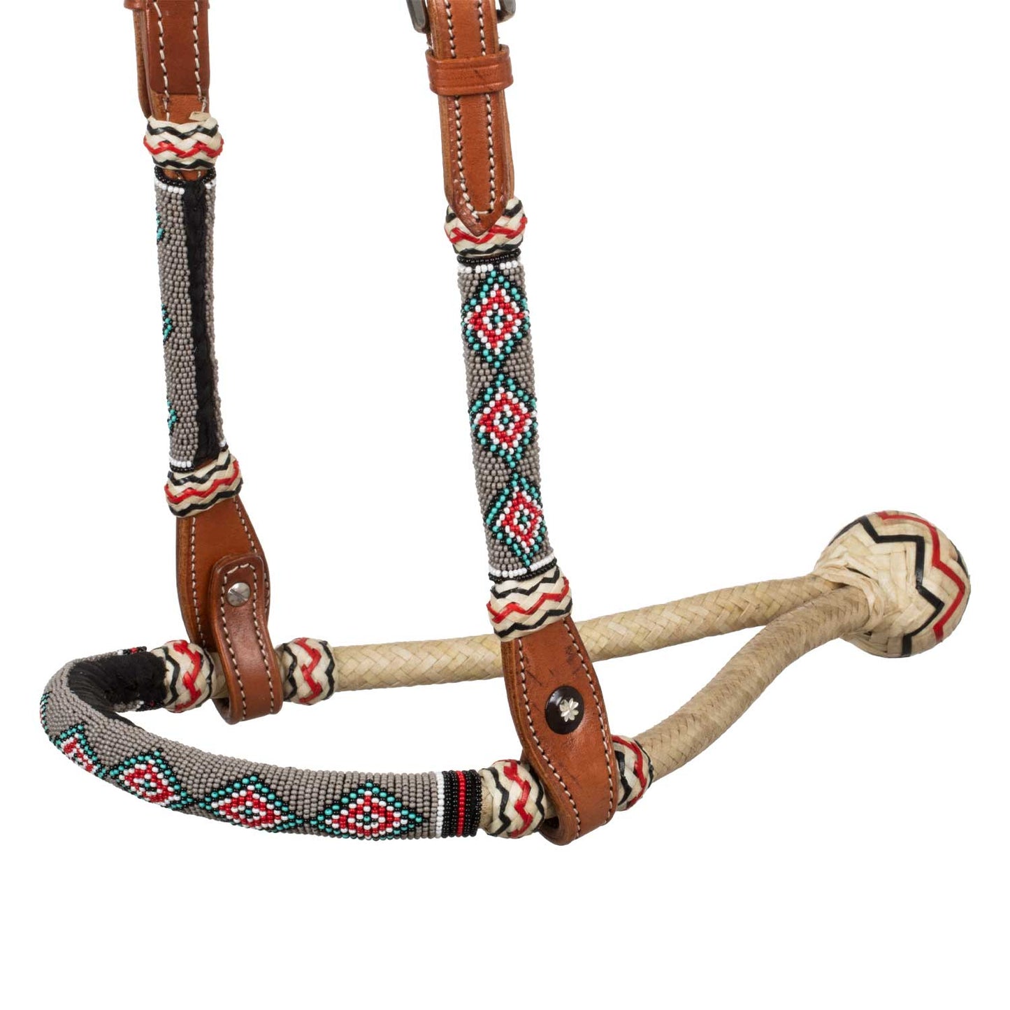Pool's sand pearls bosal set with cotton mecate reins PLH01020
