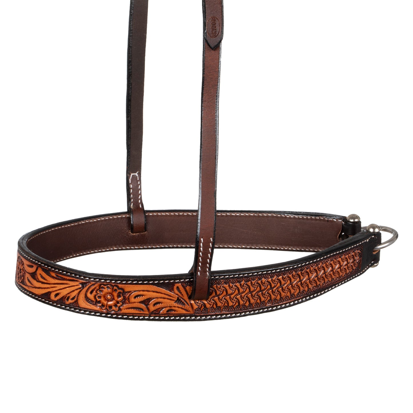 Pool's western noseband with floral tooling PLH01033