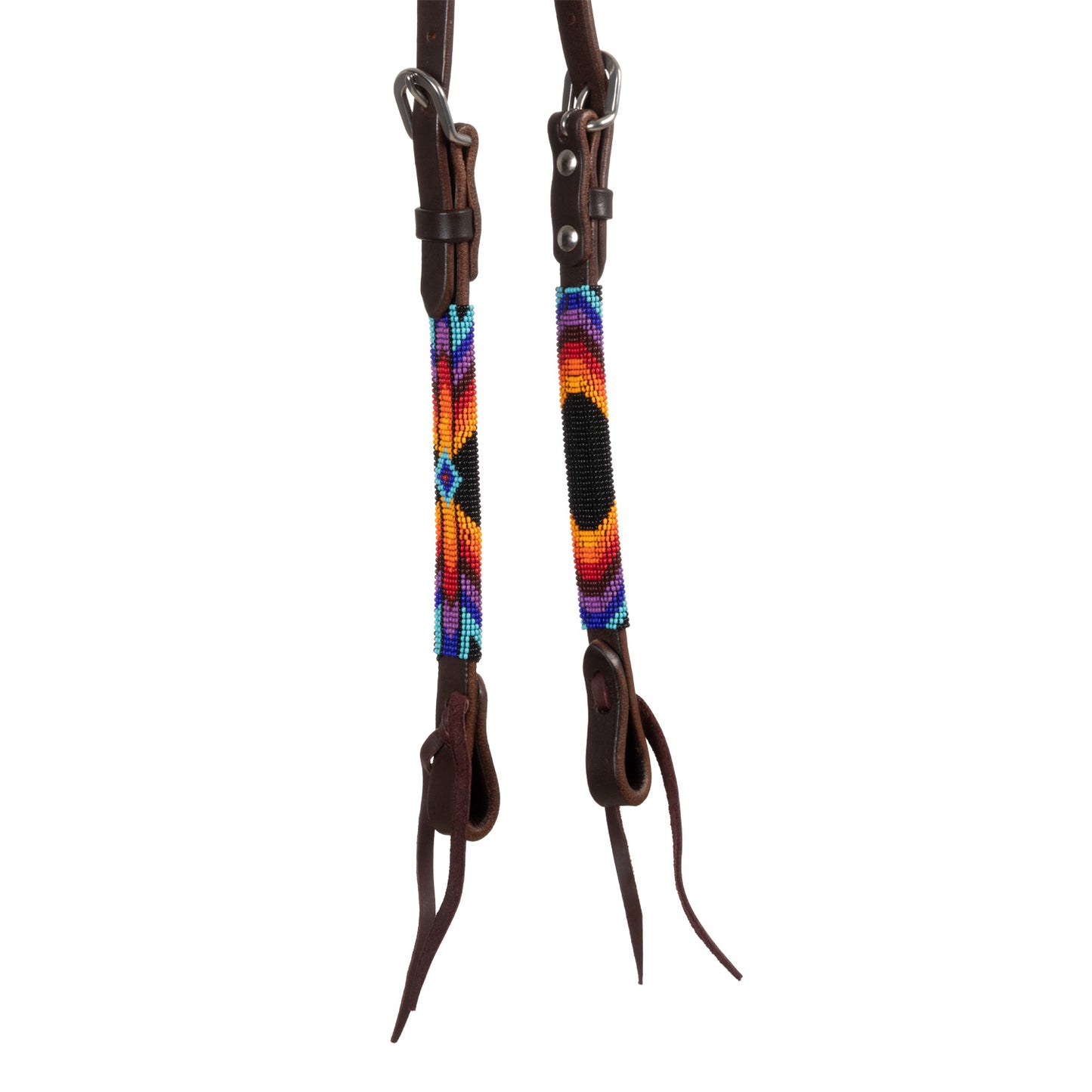Pool's serape beaded oiled wester one ear bridle PLH01046
