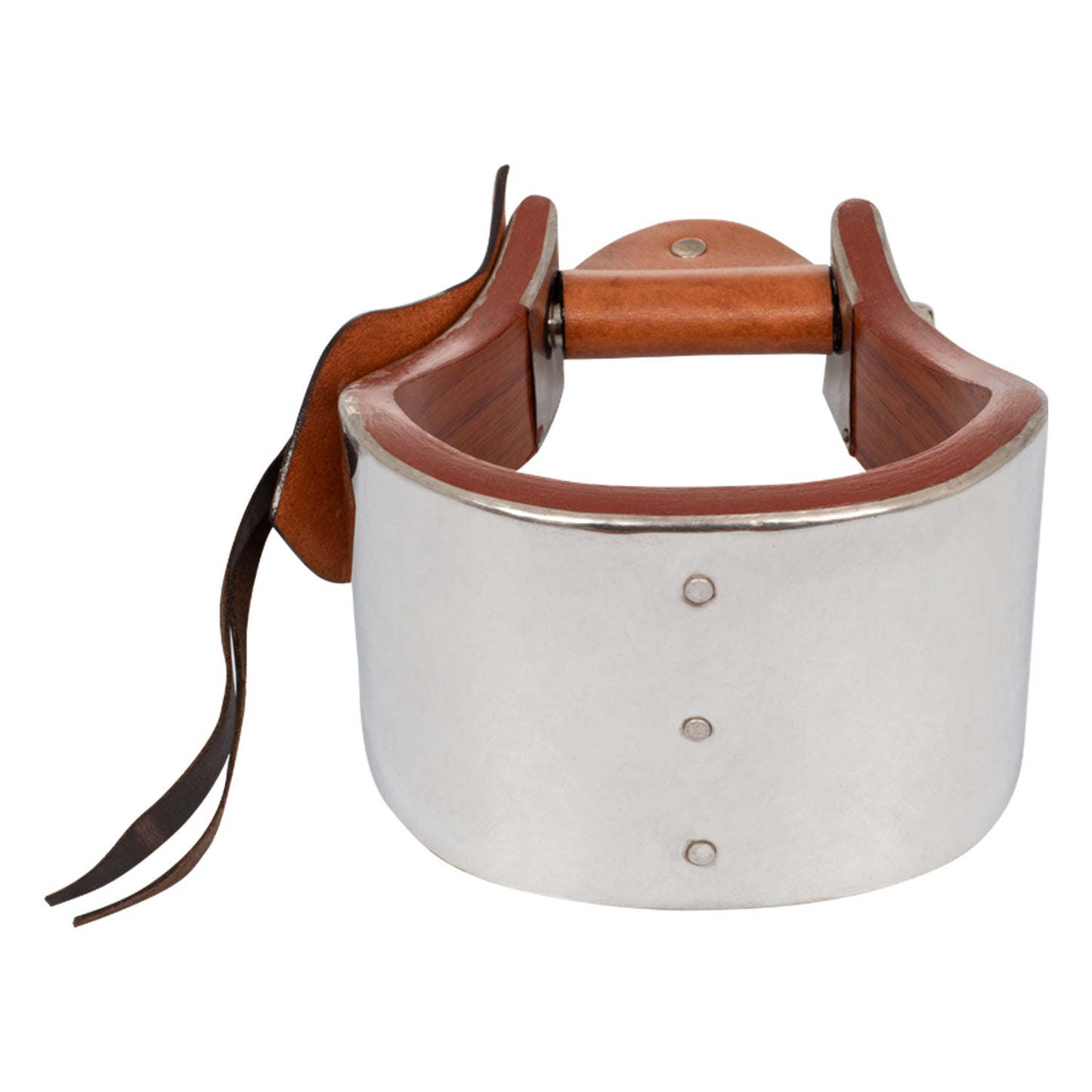 Pool's metal wood western stirrups with handmade leather inserts PLH10000