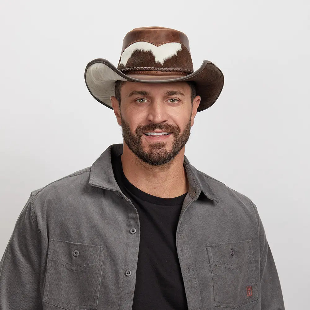 American hat makers Pinto | Leather Cowboy Hat with Calf Accents