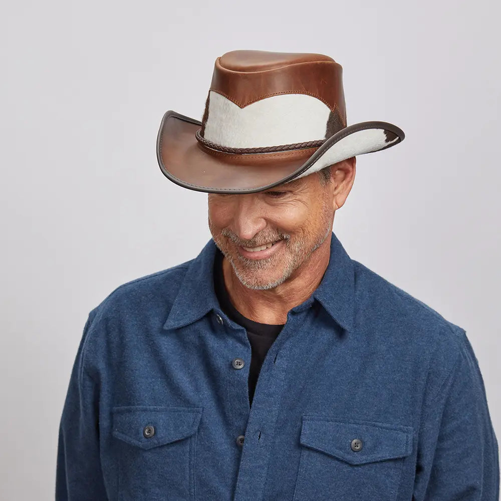 American hat makers Pinto | Leather Cowboy Hat with Calf Accents