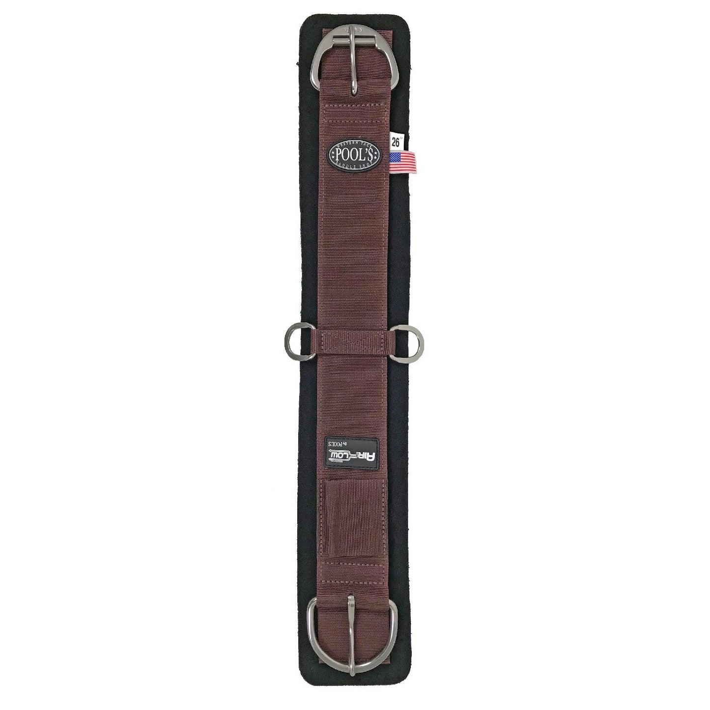 Pool's airflow western girth hook and loop closure