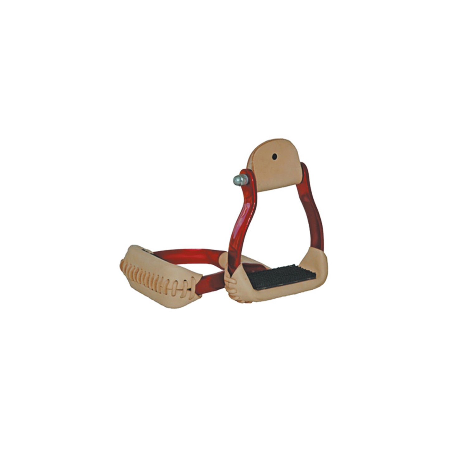 Pool's colored aluminium barrel western stirrups with antislip footboard VA00331