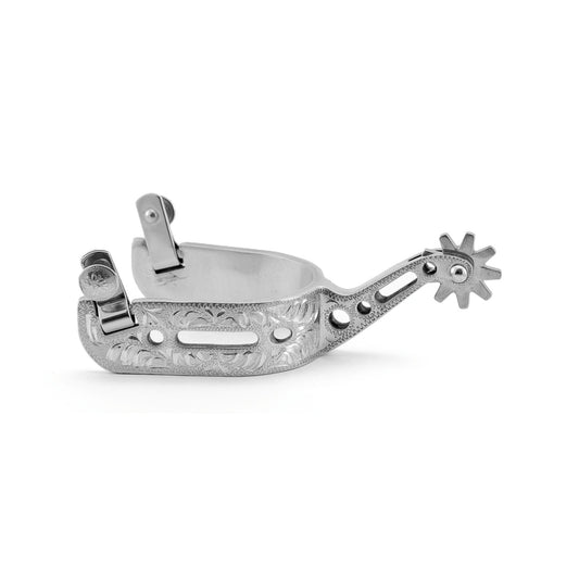 Pool's aluminium engraved spurs with holes SR00243