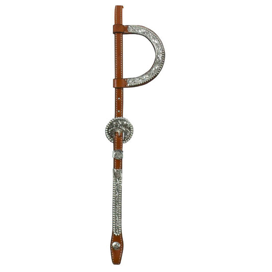 Pool's 1 ear headstall with silver PL00326