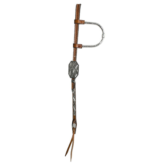 Pool's 1 ear headstall with silver PL00323