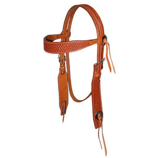 Pool's square headstall with basket tooling PL00309