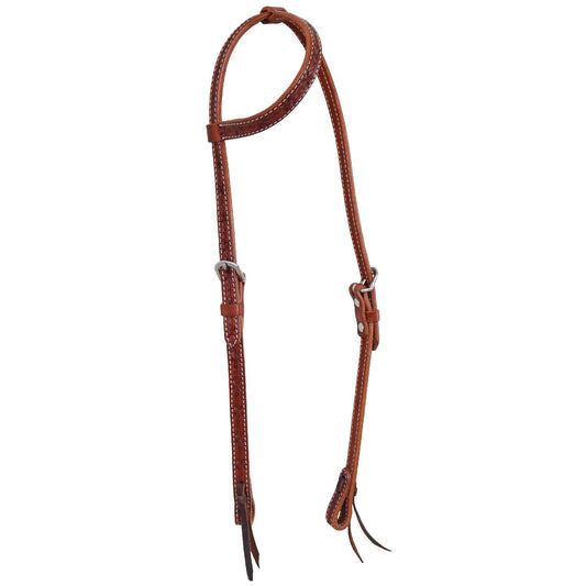 Pool's one ear headstall with barbwire tooling PL00306