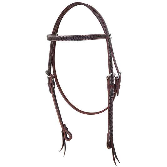 Pool's cross over headstall with snake tooling PL00305