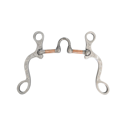 Pool's correctional stainless steel bit rolls copper decorated MO00926A