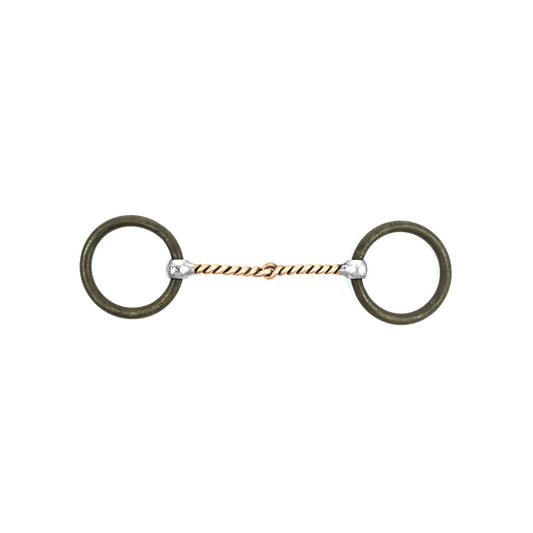 Pool's western curved bit copper braided rings MO00921A