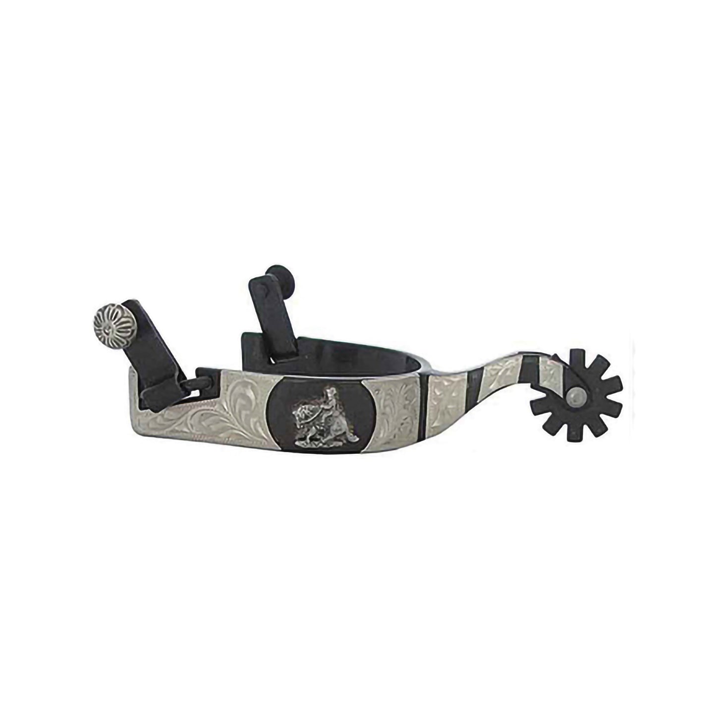 Pool's black spurs with metal plate reining SR00263