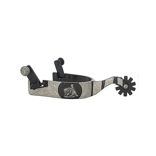 Pool's black spurs with metal plate reining SR00263