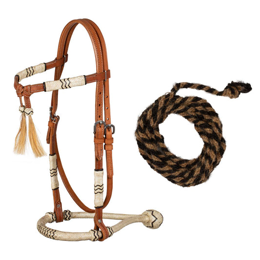 Pool's bosal bridle with horsehair reins PLH01011