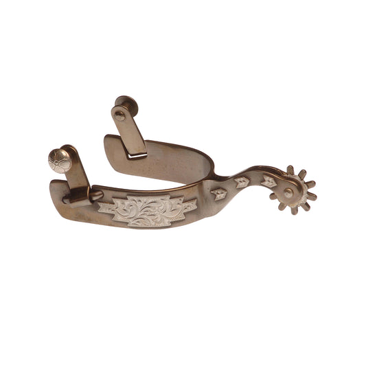 Pool's stainless steel western spurs with silver decorations SR00206