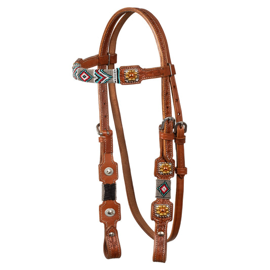 Pool's bridle with navajp beaded decorations PLH01007