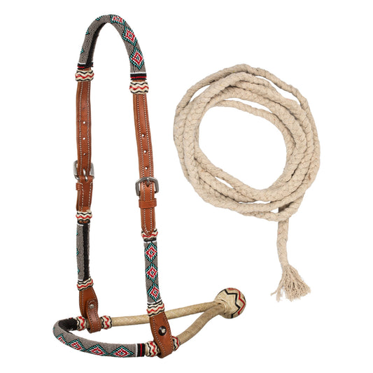 Pool's sand pearls bosal set with cotton mecate reins PLH01020