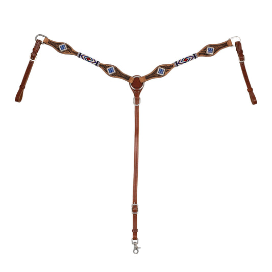 Pool's breastcollar with blue diamond decorations PLH02004