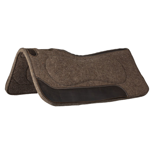 Pool's wool felt saddle pad with grain wear leather PLH09009