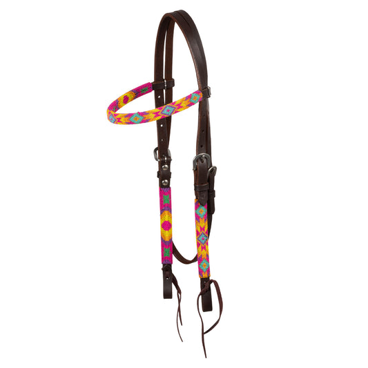 Pool's multicolor beaded oiled western bridle PLH01049