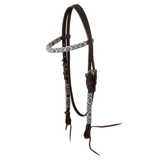 Pool's diamonds beaded oiled western bridle PLH01047