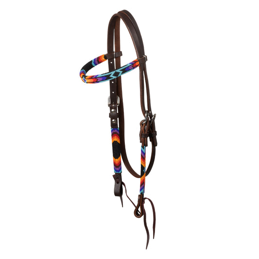 Pool's serape beaded oiled western bridle PLH01045