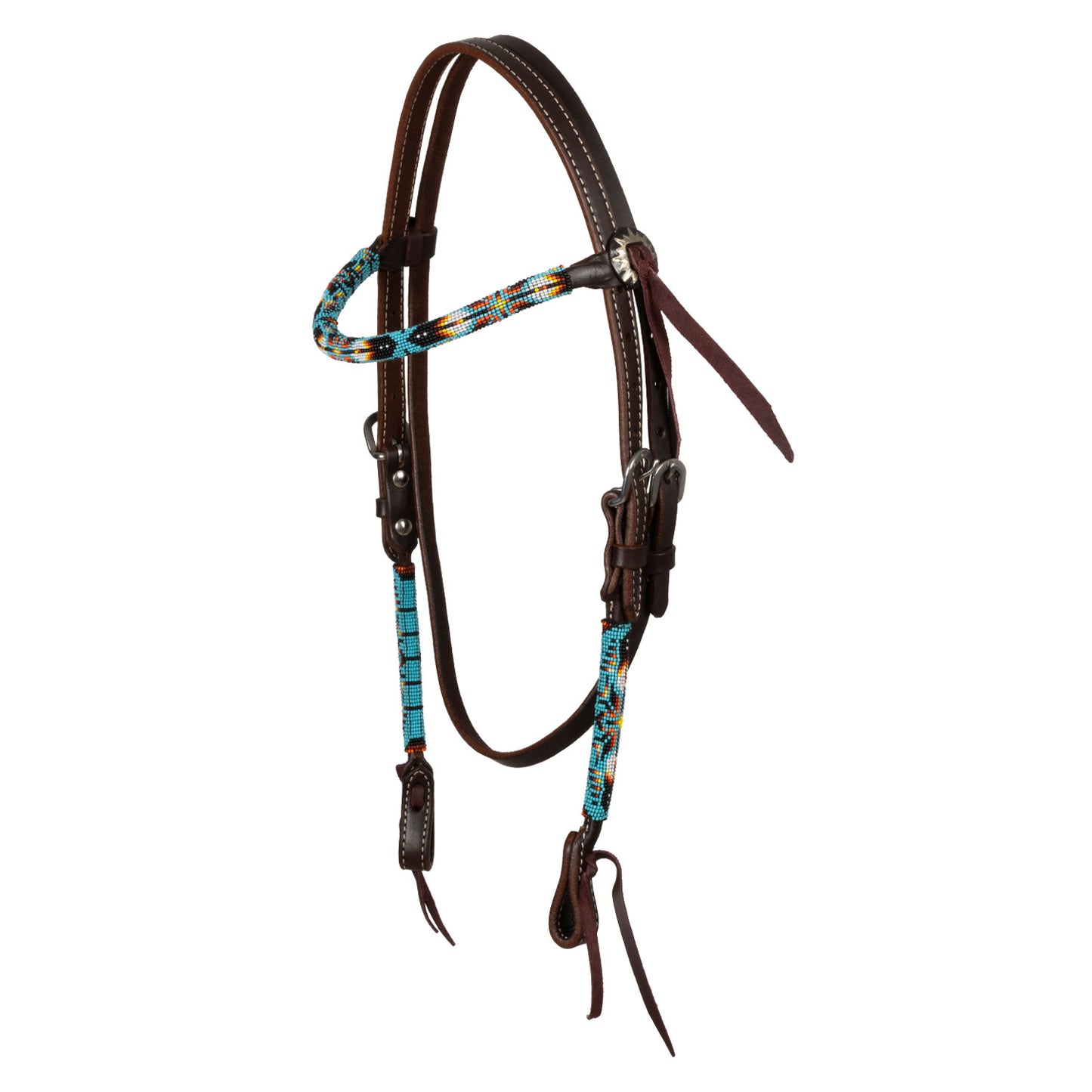 Pool's navajo sky beaded oiled western bridle PLH01043