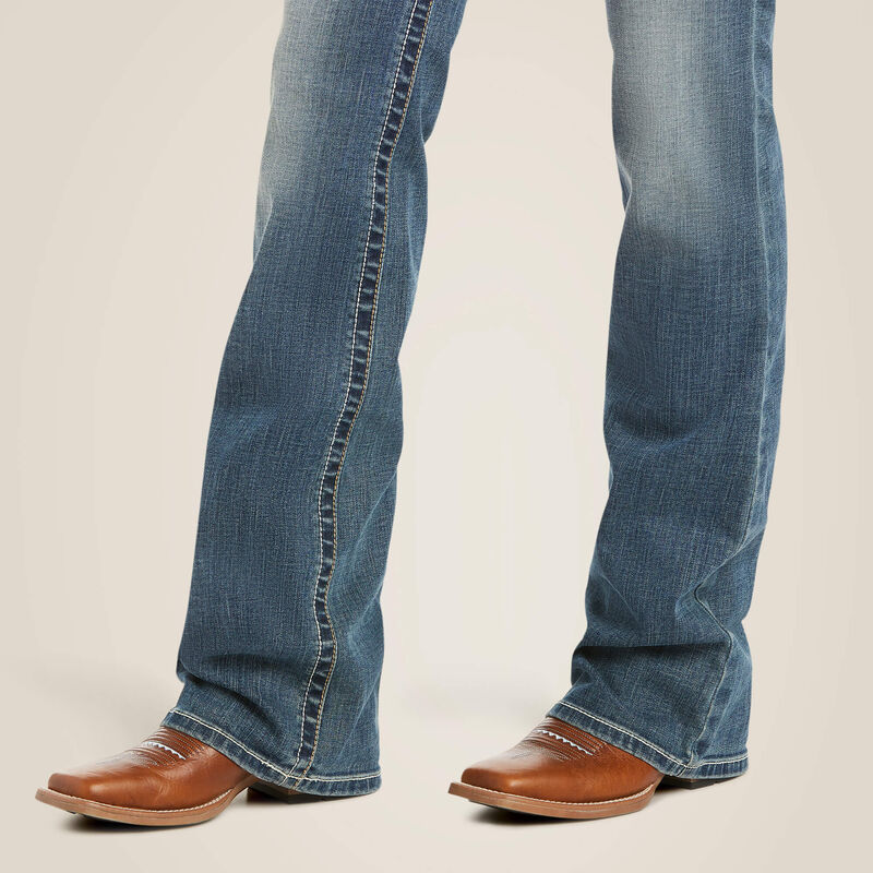 Ariat R E A L mid rise stretch whipstitch boot cut jeans