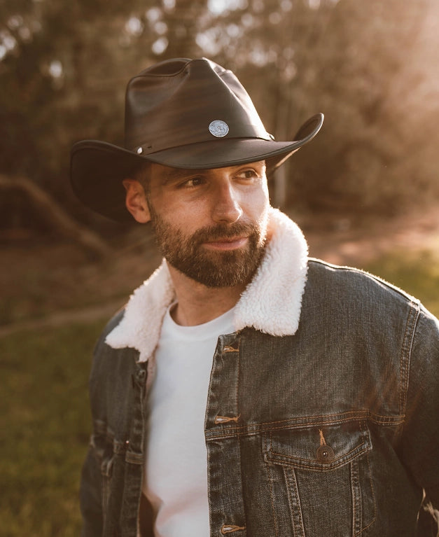 American hat makers Western | American Leather Cowboy Hat