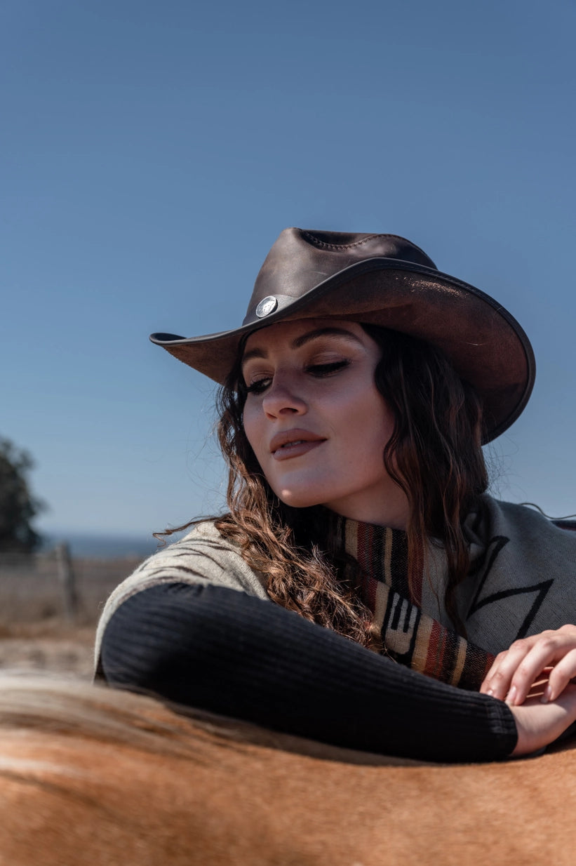 American hat makers Western | American Leather Cowboy Hat