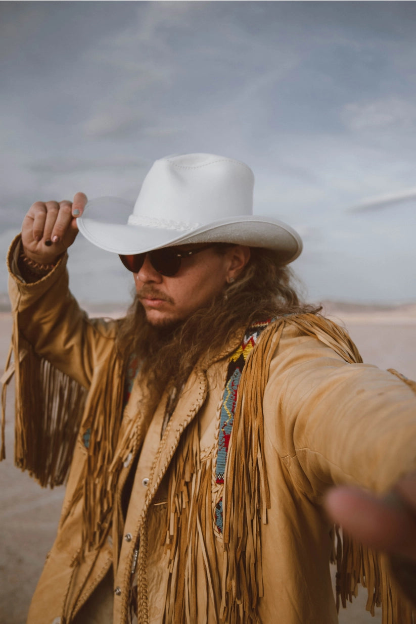 American hat makers Blizzard | White Leather Cowboy Hat