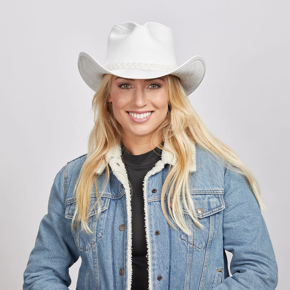 American hat makers Blizzard | White Leather Cowboy Hat