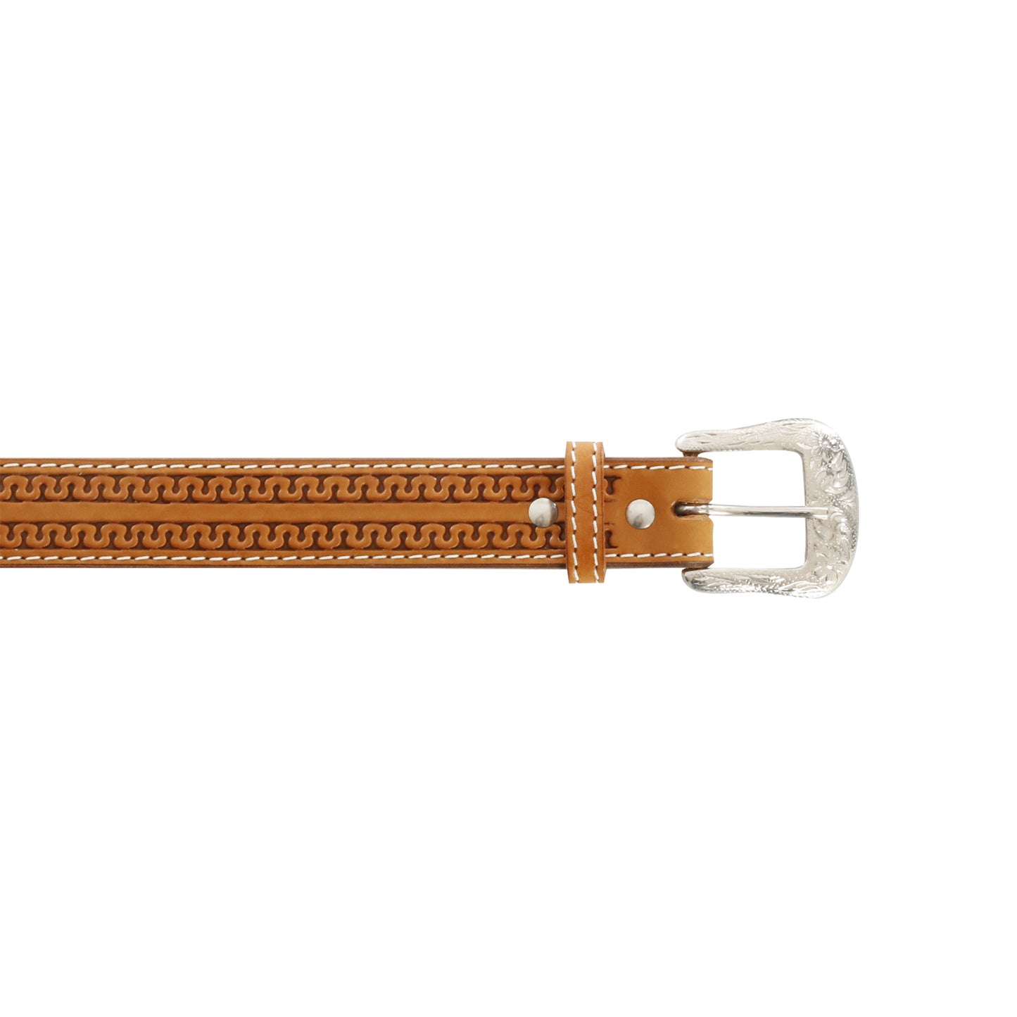 Pool's western leather belt with snake tooling AB00664