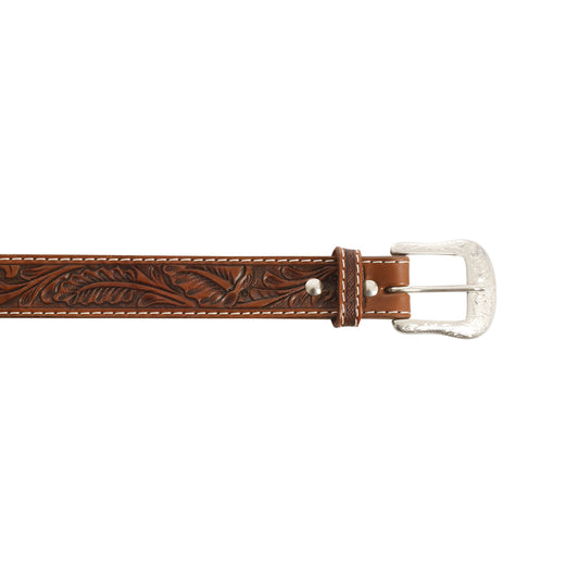 Pool's western leather belt with flower tooling AB00666