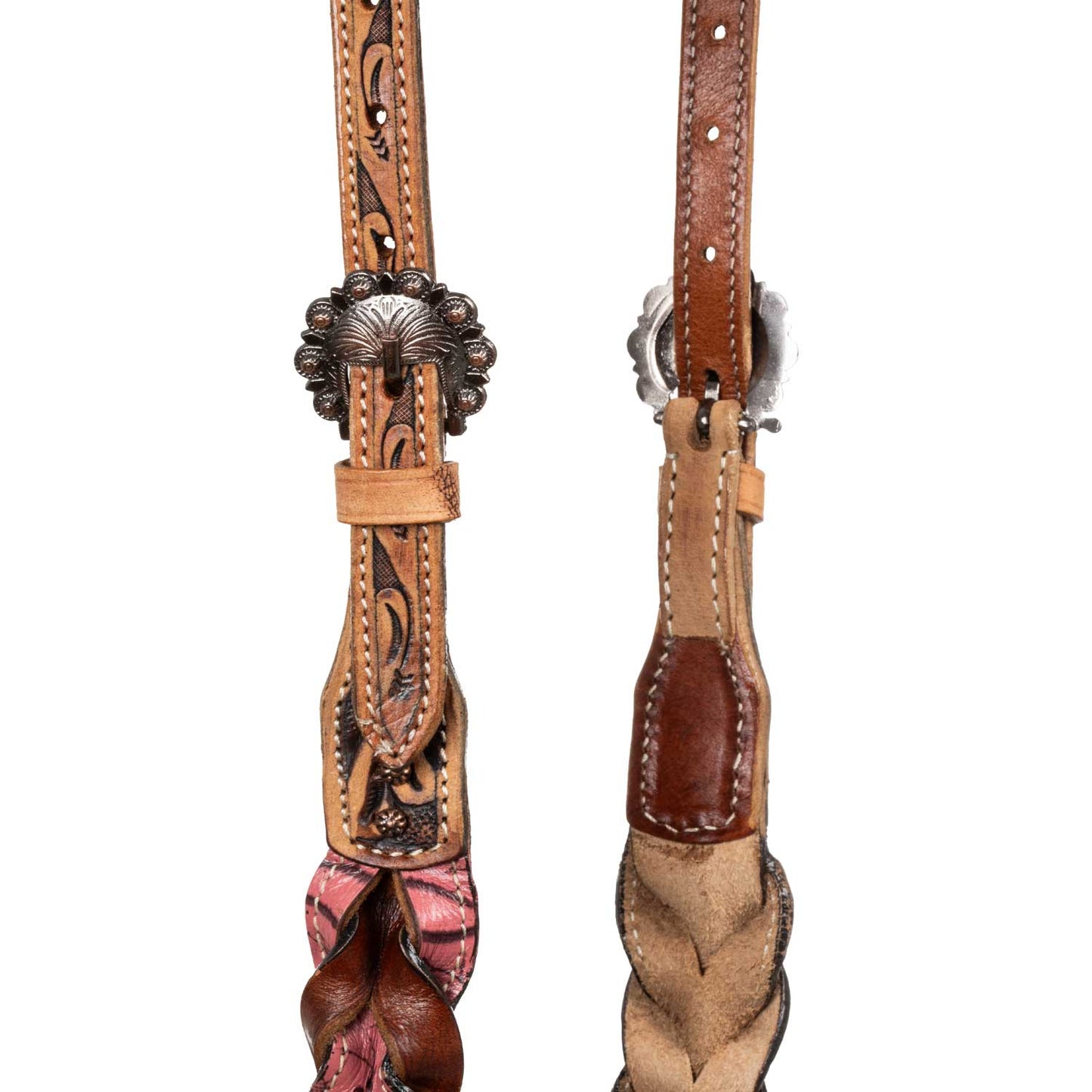Pool's one ear bridle with sbraided leather decorations PLH01002