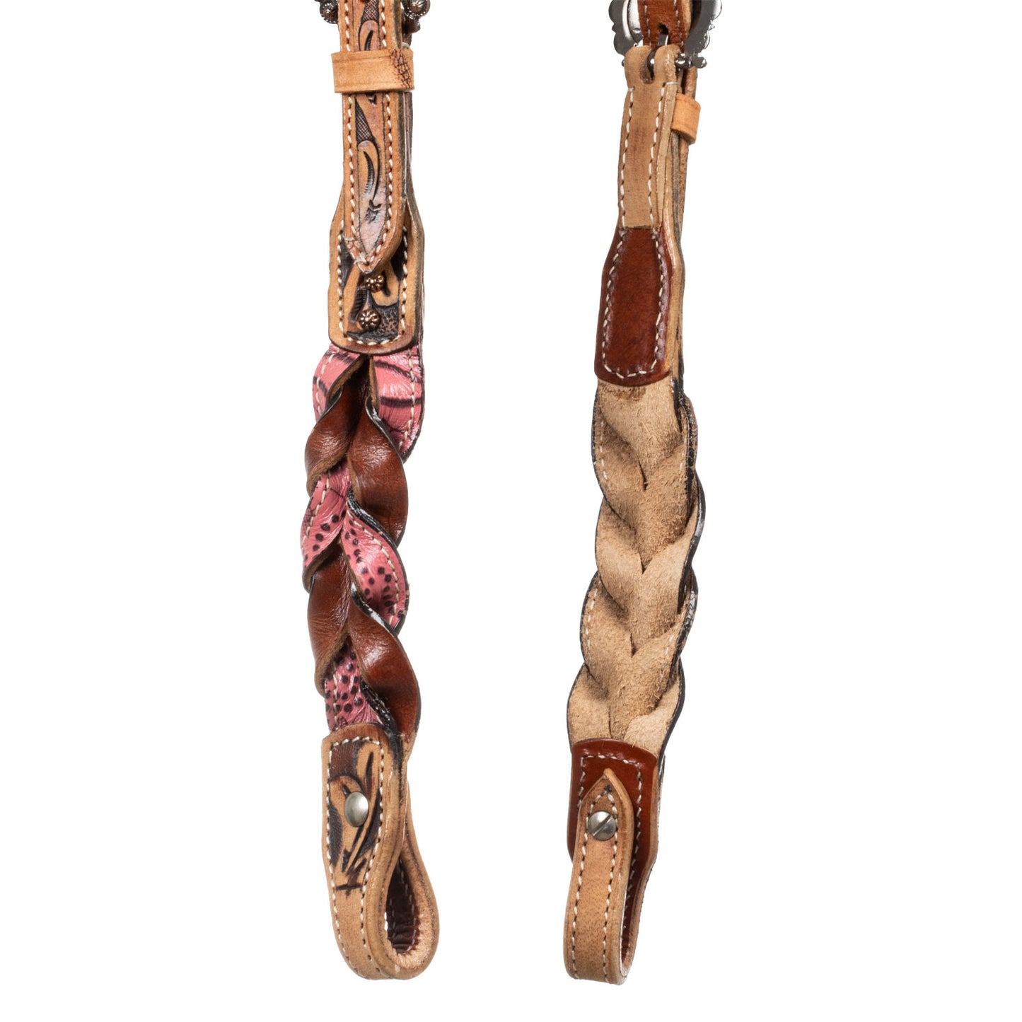 Pool's one ear bridle with sbraided leather decorations PLH01002