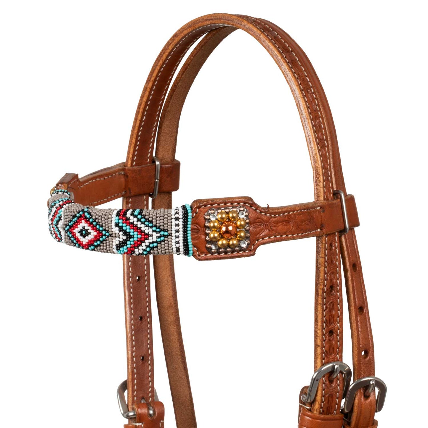 Pool's bridle with navajp beaded decorations PLH01007
