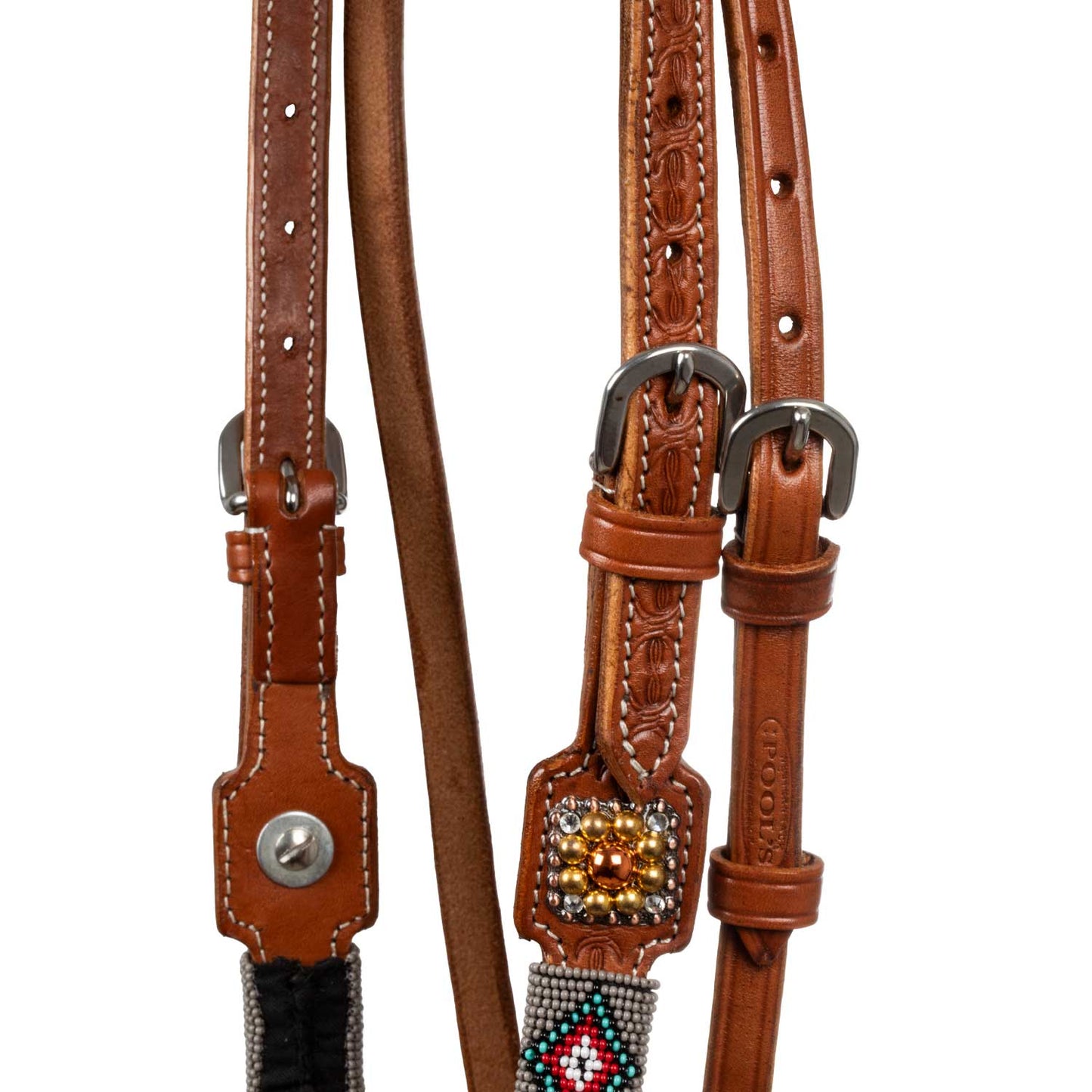 Pool's bridle with navajp beaded decorations PLH01007