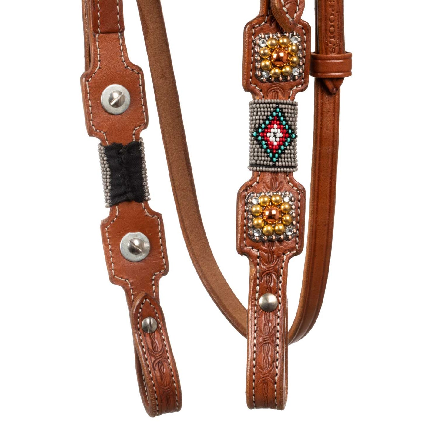 Pool's bridle with navajp beaded decorations PLH01007