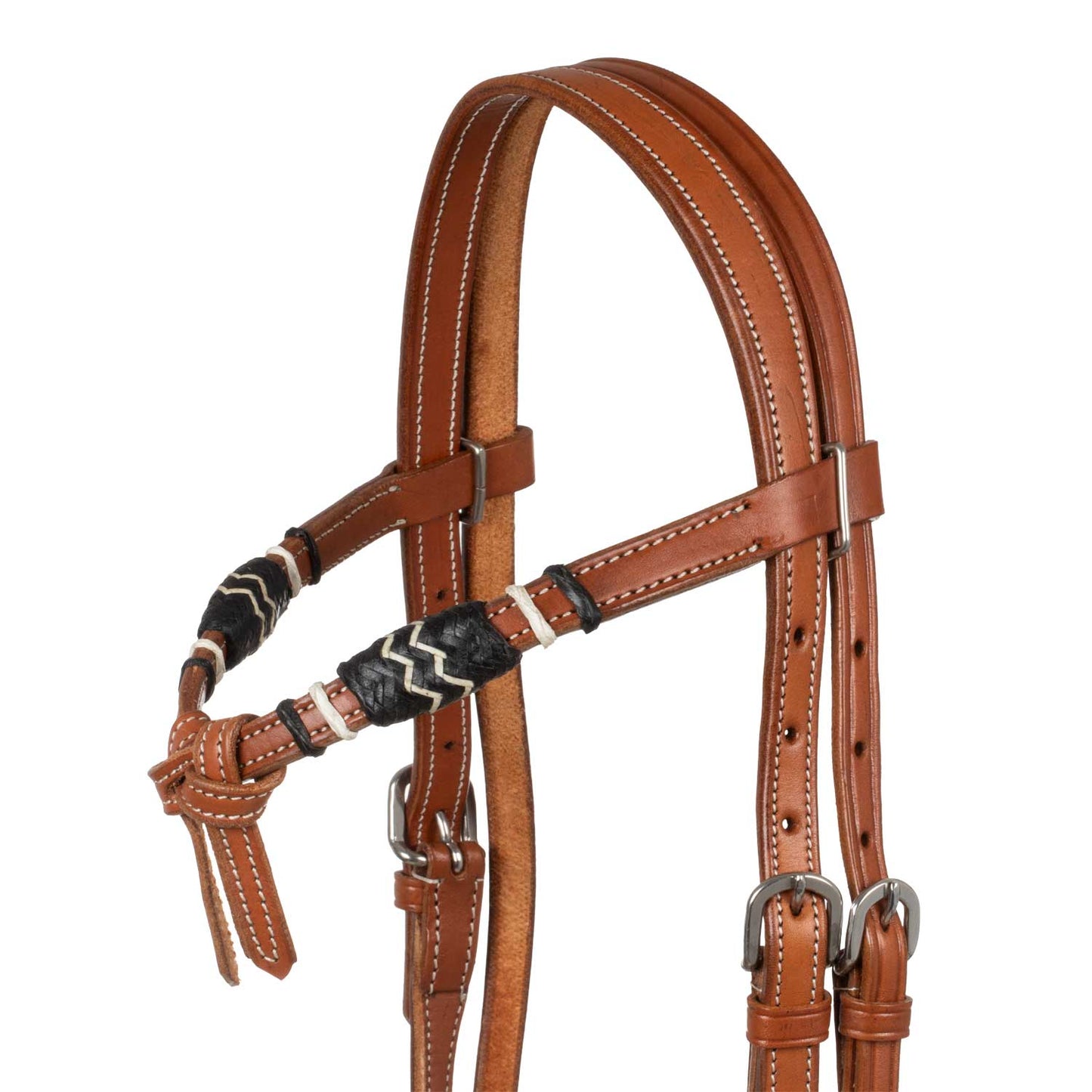 Pool's bicolor bosal set with horsehair mecate reins PLH01014