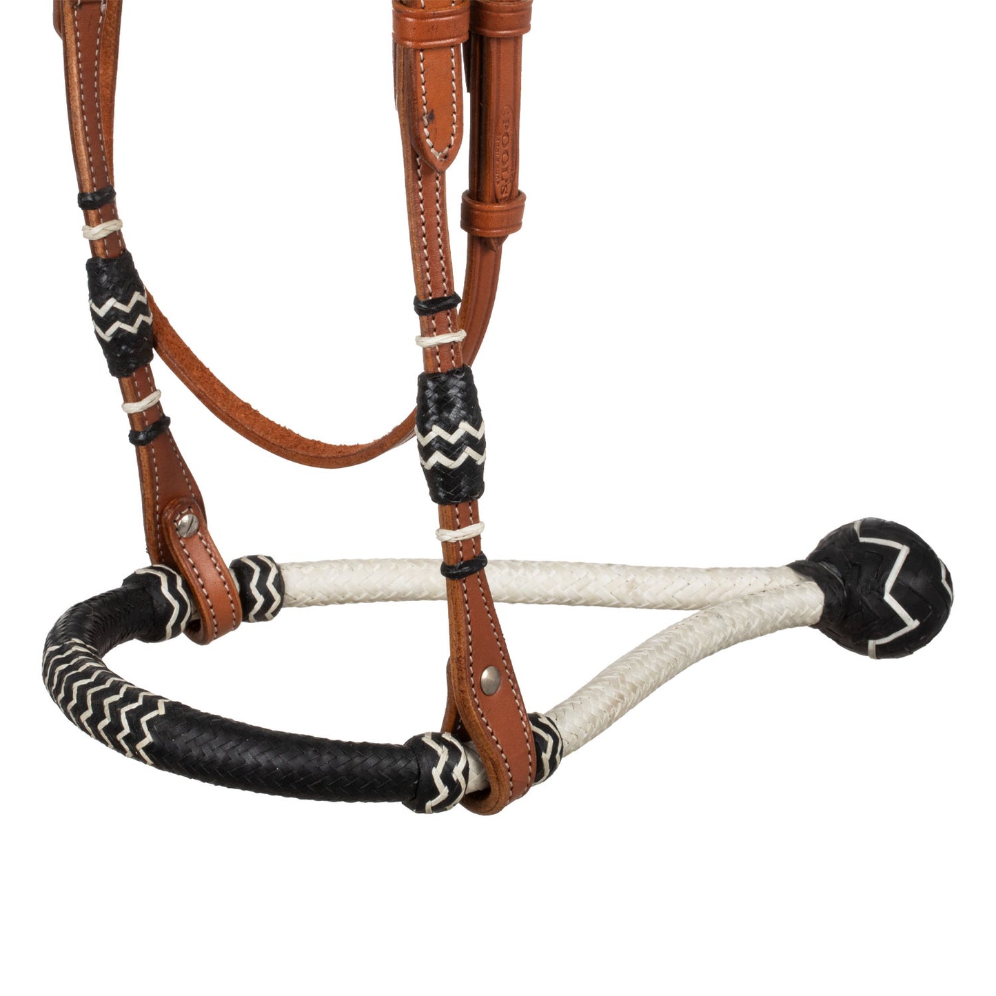 Pool's bicolor bosal set with horsehair mecate reins PLH01014
