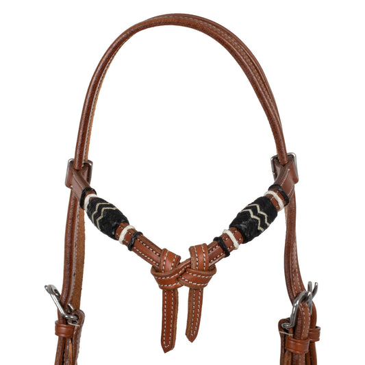 Pool's bicolor bosal set with horsehair mecate reins PLH01014