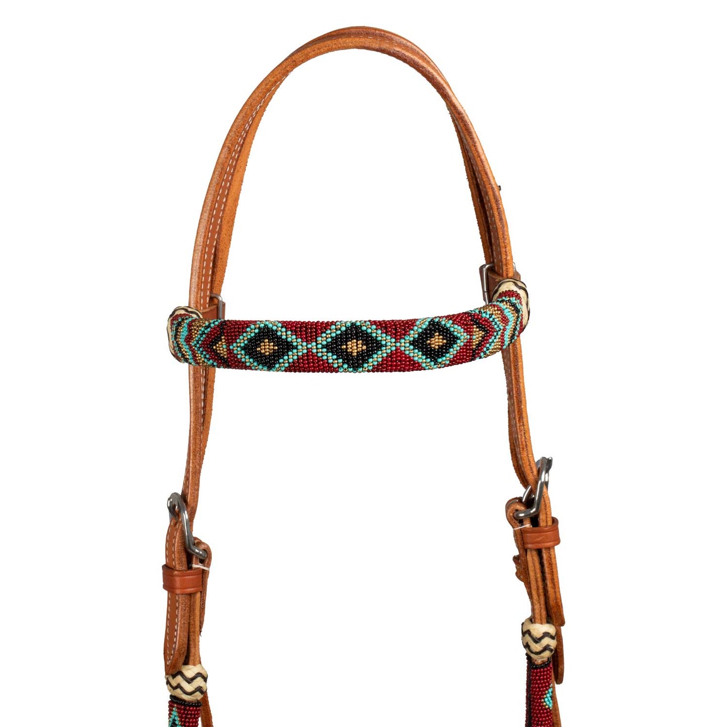 Pool's burgundy pearls set with horsehair mecate  reins PLH 1017